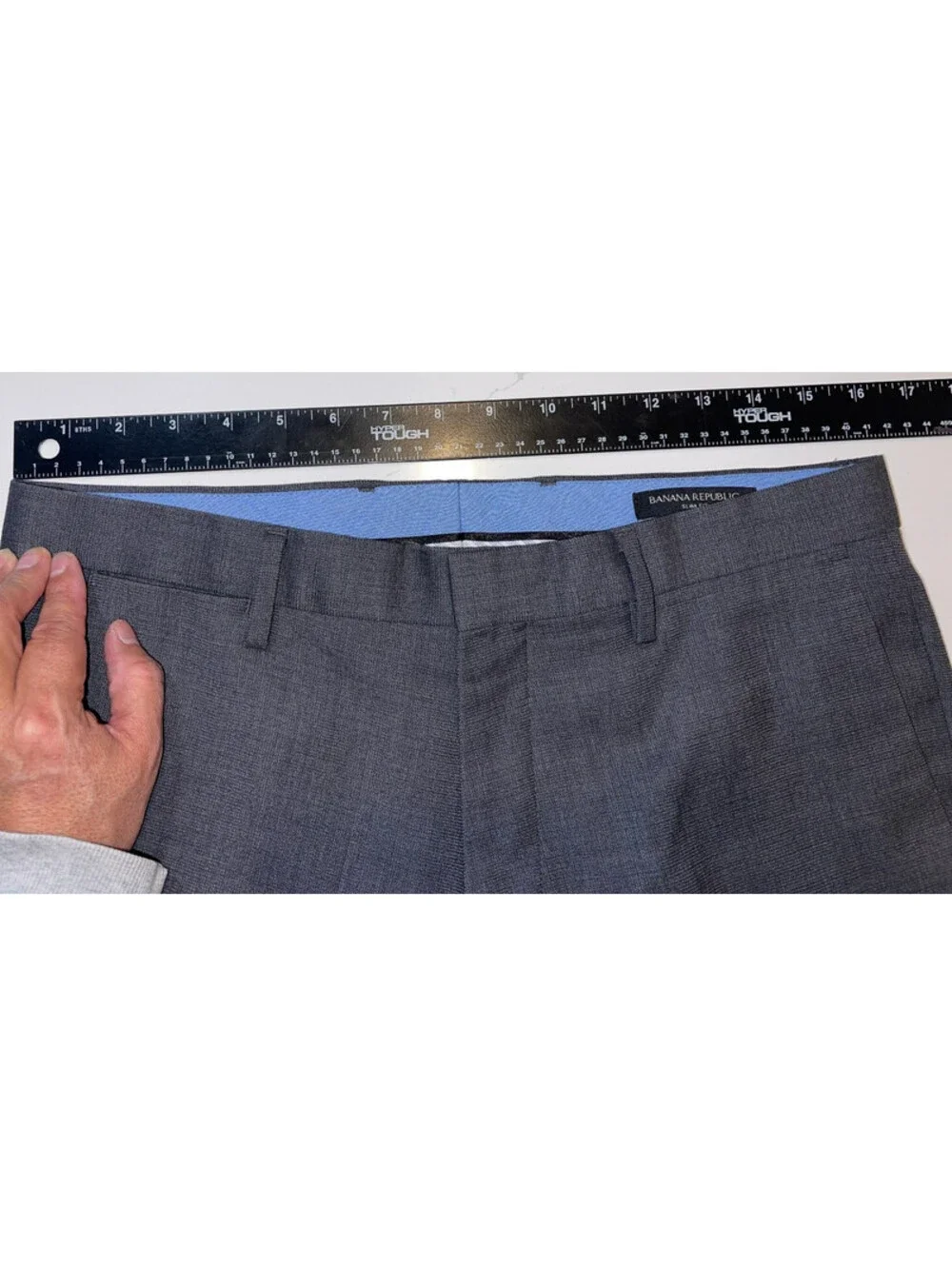 DESIGNER BANANA REPUBLIC SLIM FIT 100% WOOL GRAY DRESS PANTS MEN'S SIZE 31x30